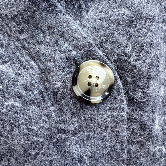 Quince Alpaca Wool Blend Cropped Cardigan Sweater M Medium Gray - Picture 8 of 16